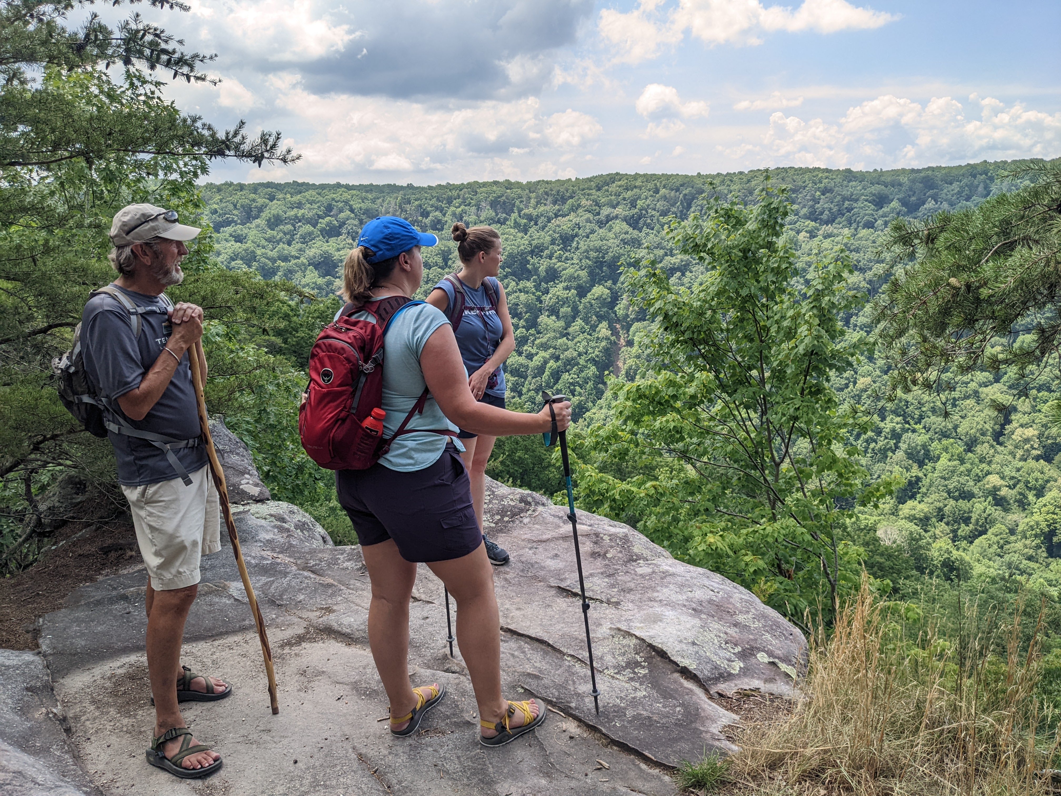 Christie Henderson with Jim Garges and Mary Garges - Fiery Gizzard to Foster Falls Hike (HAT)2022 ( (6).jpg